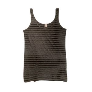 H&M Divided Dark Gray and Black Striped Tank Top L